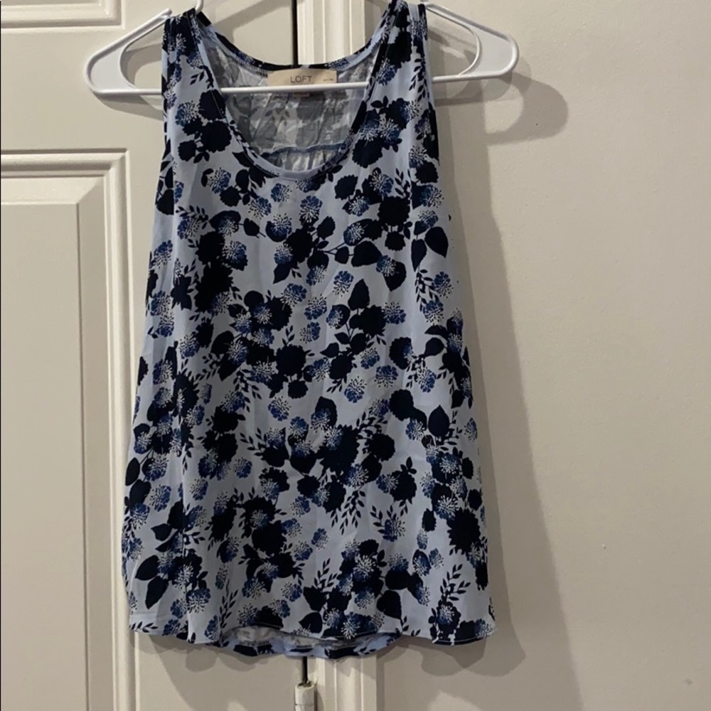 Flowery blouse blue